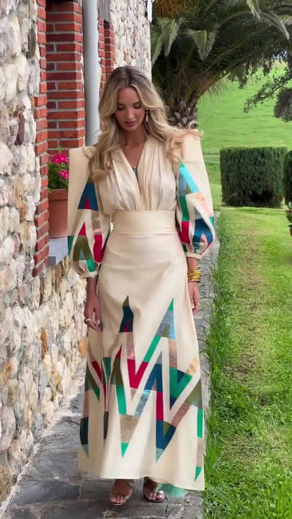 Eleni – Bedrucktes 2 Teiliges Set mit V-Ausschnitt